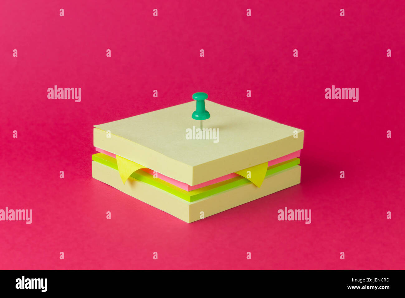 Conceptual sandwich made from sticky notes Stock Photo