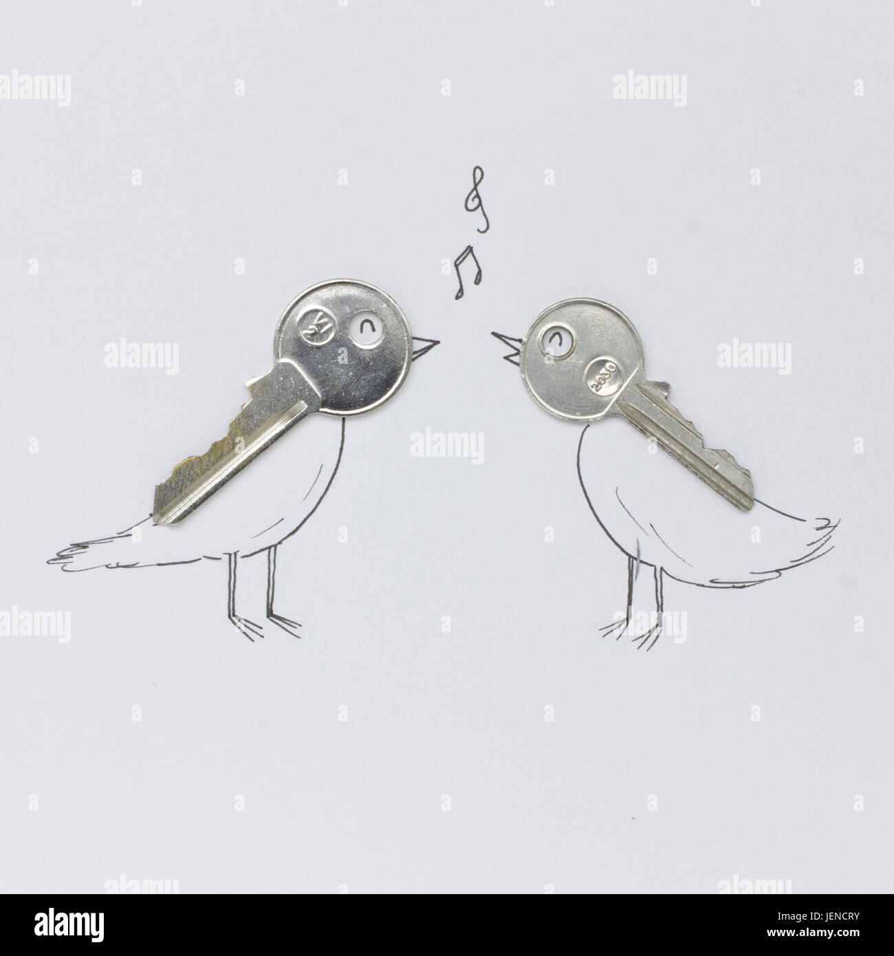 Conceptual singing birds Stock Photo
