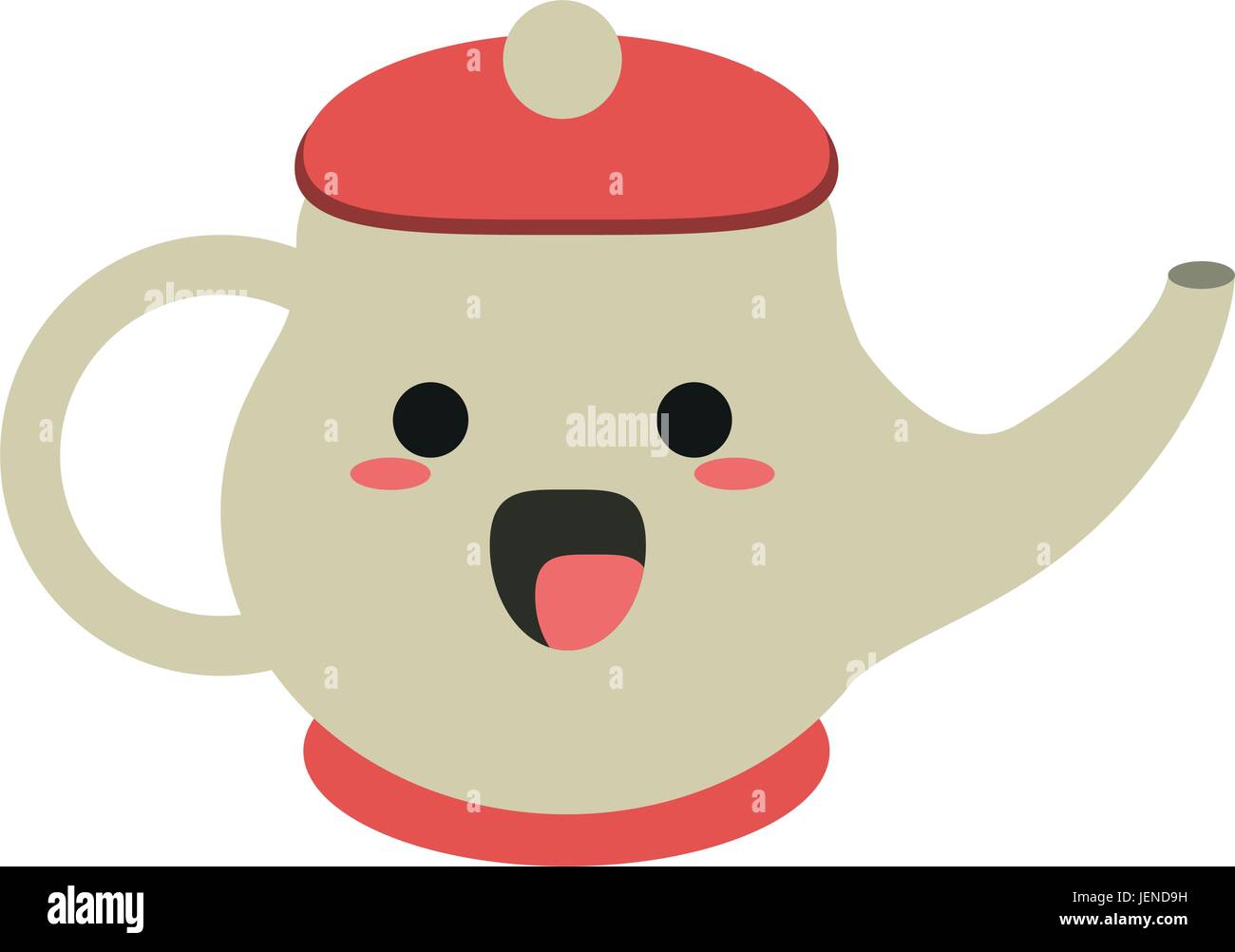 Kawaii Tea Kettle Icon Cartoon Illustration Isolated White Stock Vector by  ©Mictoon 395705720