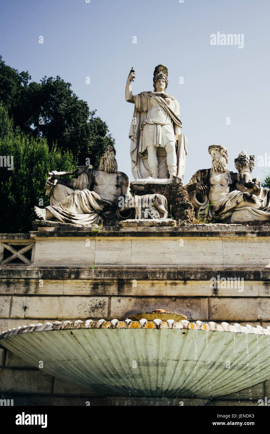 Fontana Della Dea Di Romana in Rome, Italy, seen from a low angle Stock Photo