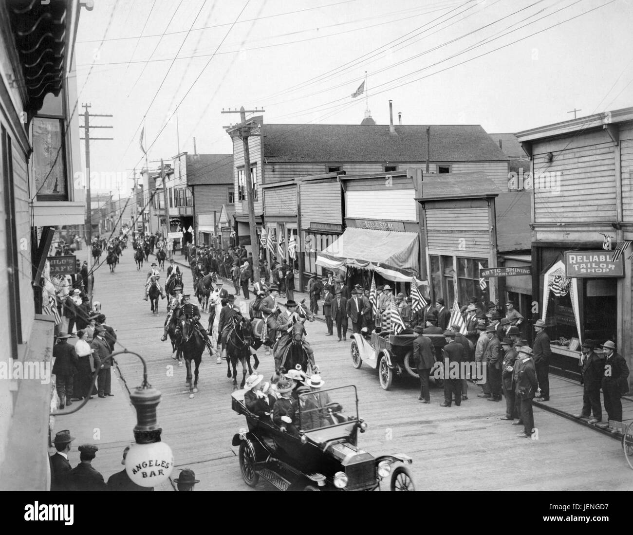 July 4th Parade, Front Street, Nome, Alaska, 1916 Stock Photo