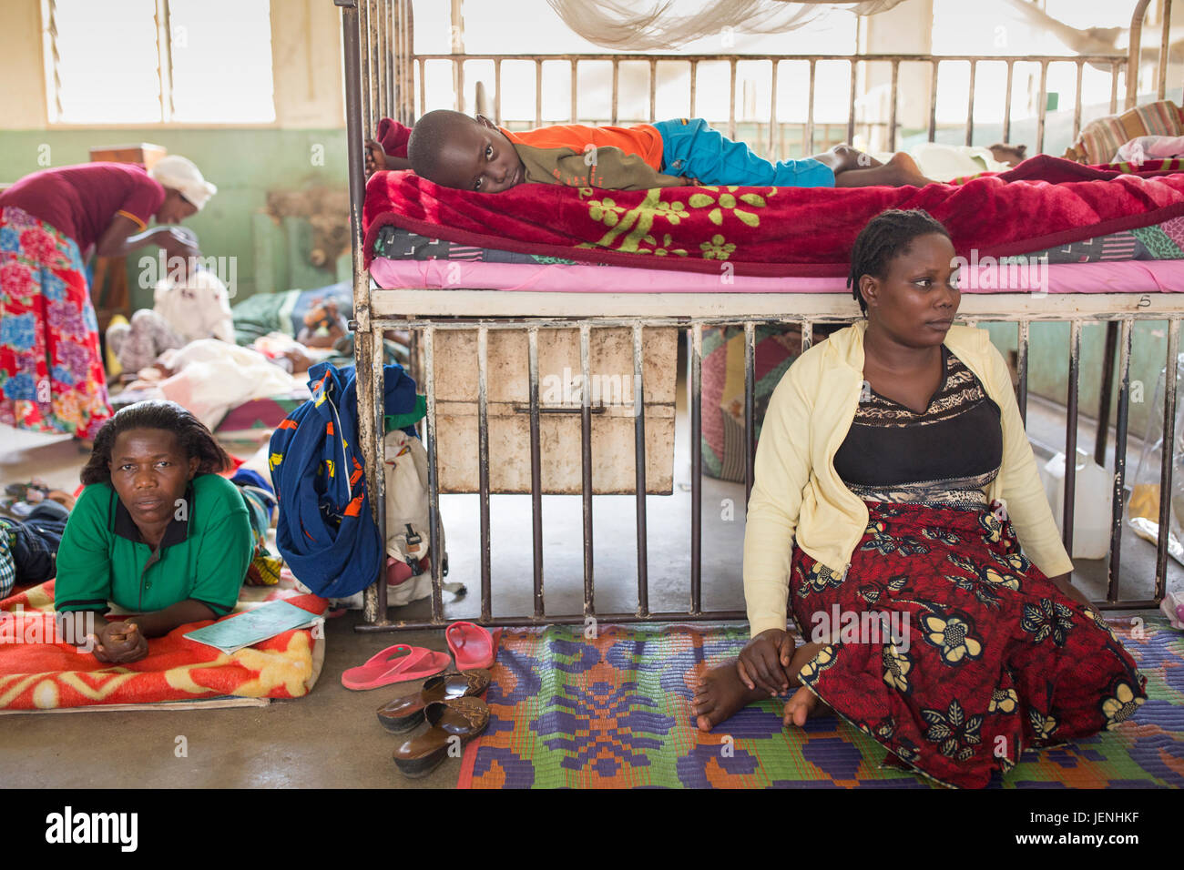 Patients rest on the wards of an underserved hospital in Bundibugyo, Uganda. Stock Photo