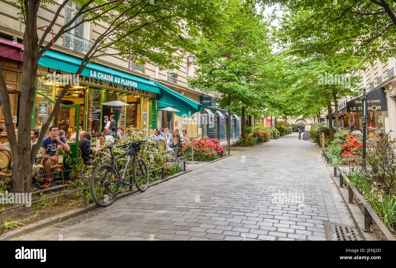 France, Paris, Marais District, Rue du Tresor Stock Photo