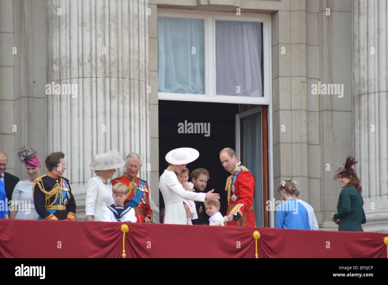 Royal Family Balcony Buckingham Palace June 2017 Stock Image Stock photo Stock Photo