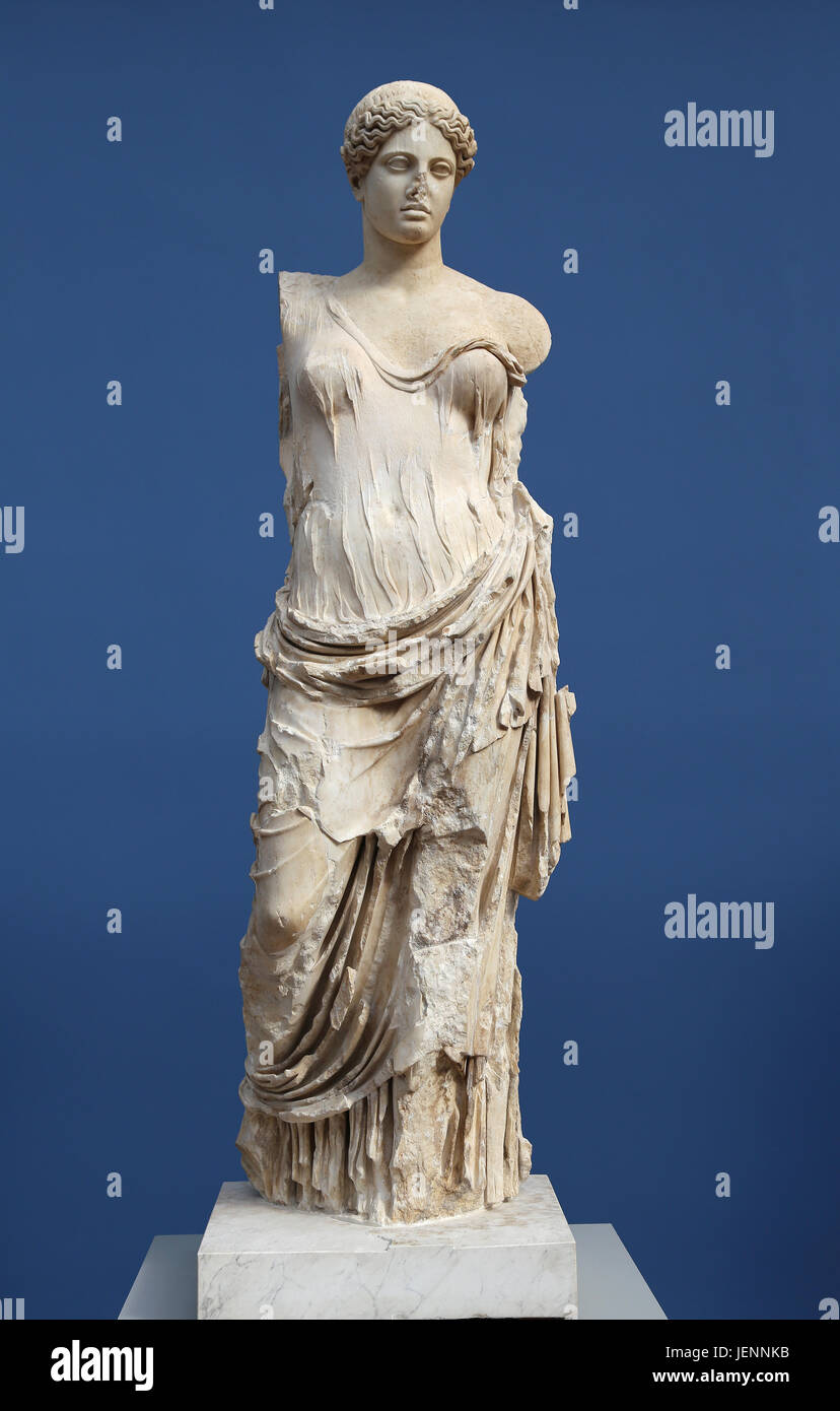 Aphrodite called Hera Borghese.  Rome. 2nd Century AD. Marble. Copy of a Greek bronze of the Classical Period. Goddess of love. Stock Photo
