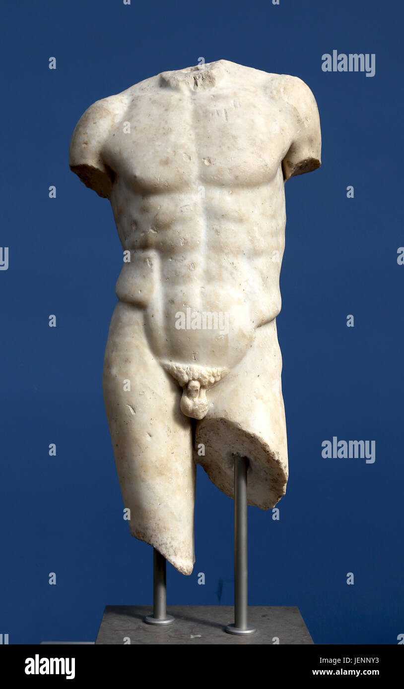 Apollo marble sculpture. 1st - 2nd century AD. Rome. Religious art. Stock Photo