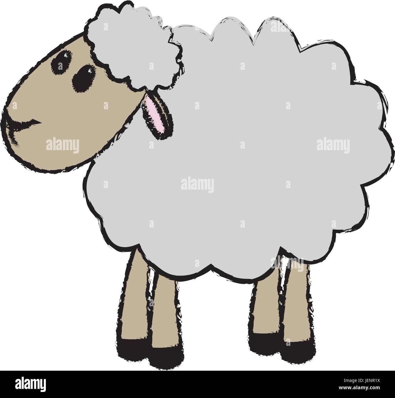 curly lamb christmas manger religion Stock Vector