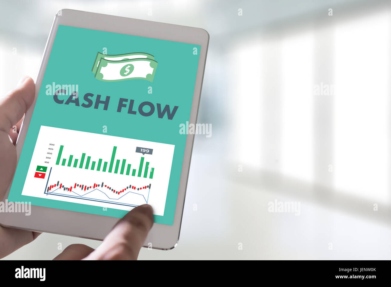 CASH FLOW money Investment and graph chart Investing Banking Stock