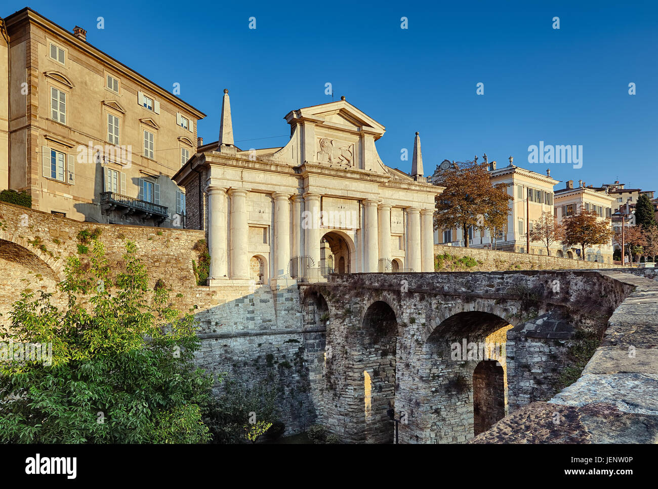 City gate, Bergamo. Stock Photo