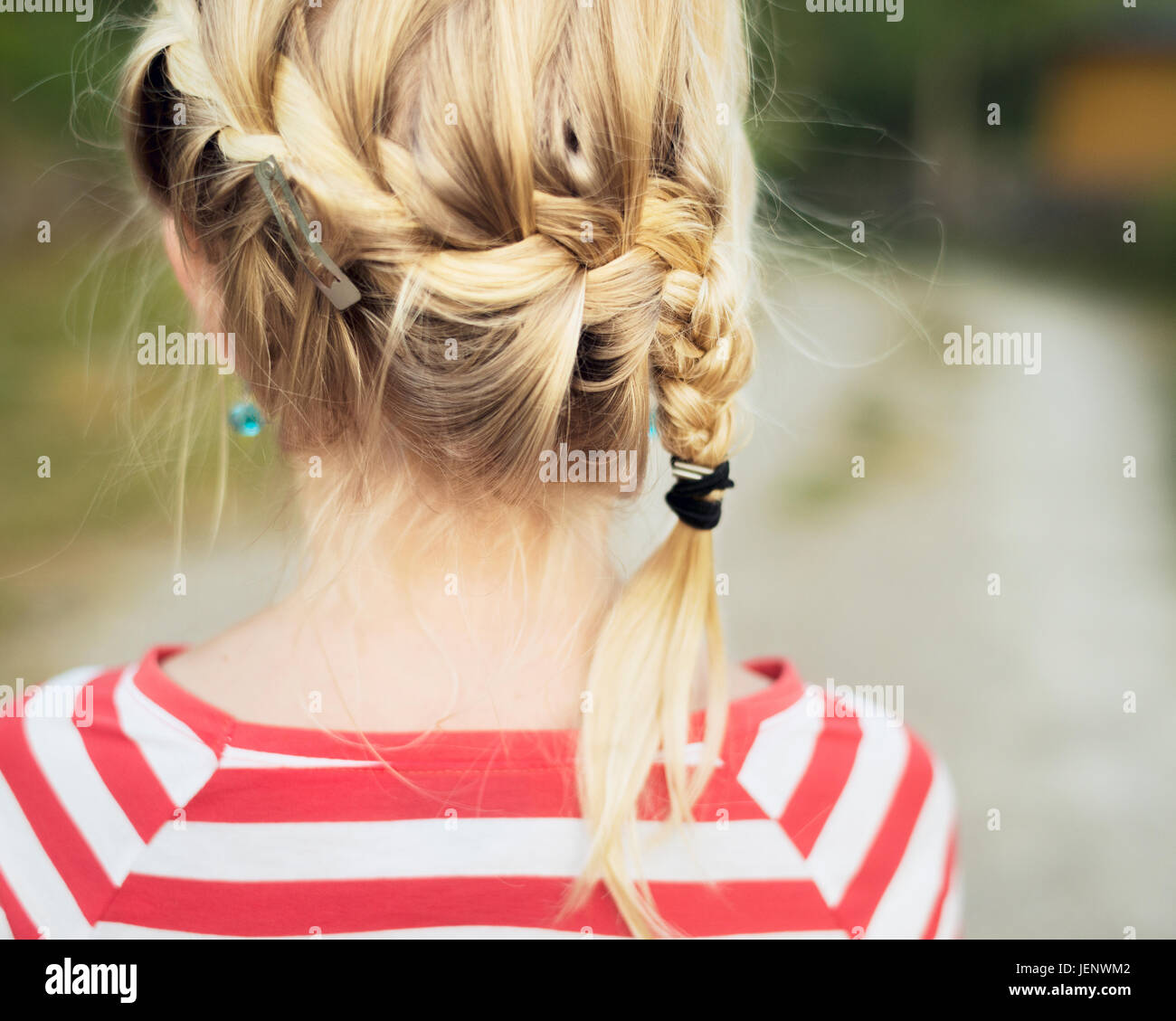 Braided hair rear view hi-res stock photography and images - Alamy
