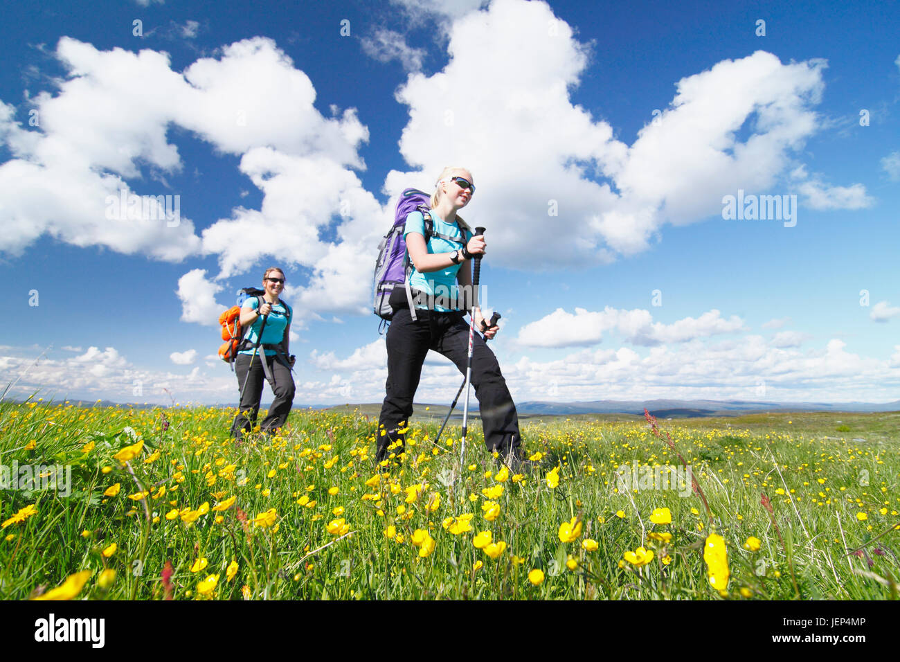 Teenage girls hiking Stock Photo - Alamy