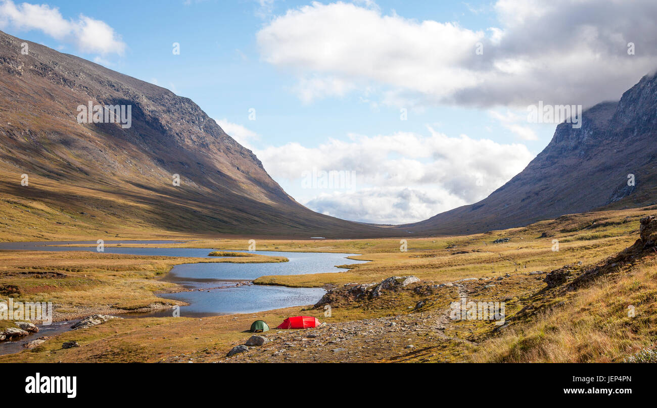 Camping at river Stock Photo - Alamy