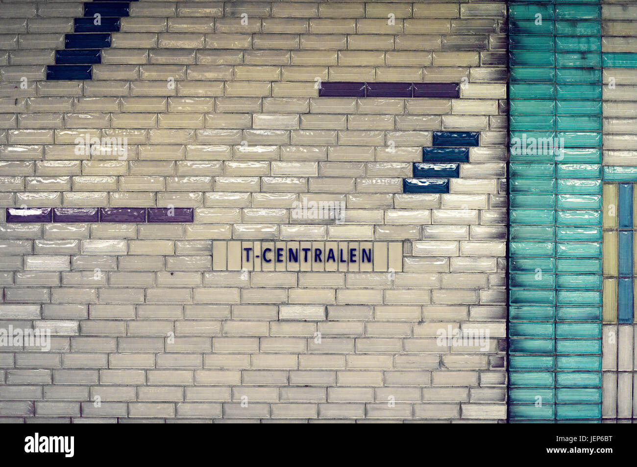 Sign on tiled wall Stock Photo - Alamy