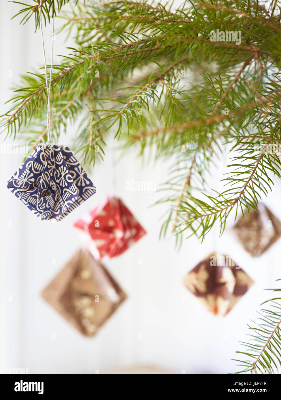 Paper decorations on tree hi-res stock photography and images - Alamy