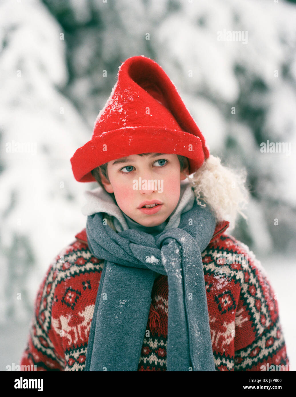 Boy wearing felt hat Stock Photo Alamy