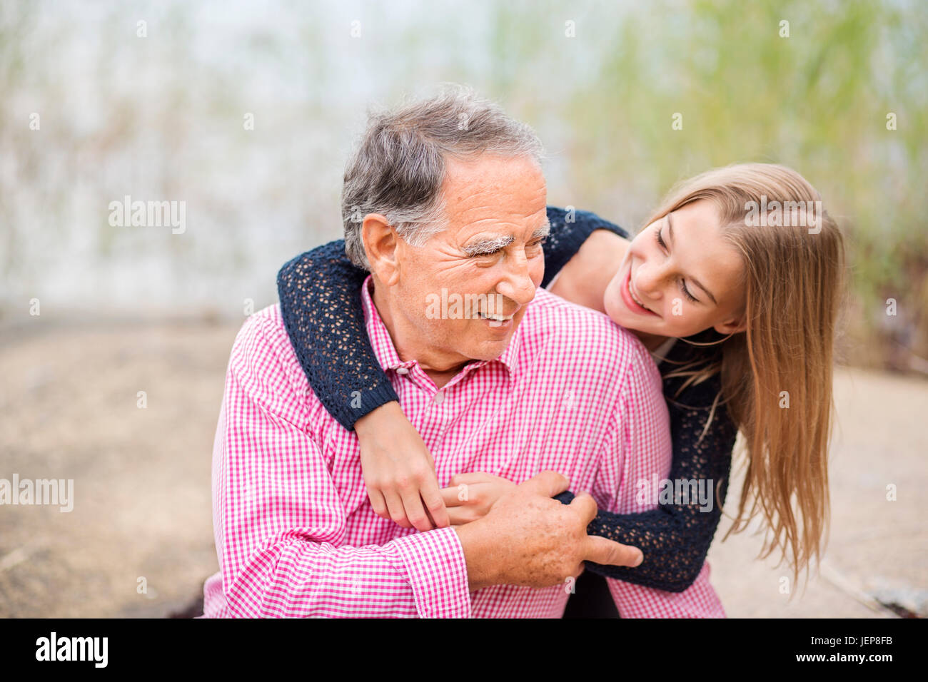 Father with teenage daughter Stock Photo Alamy