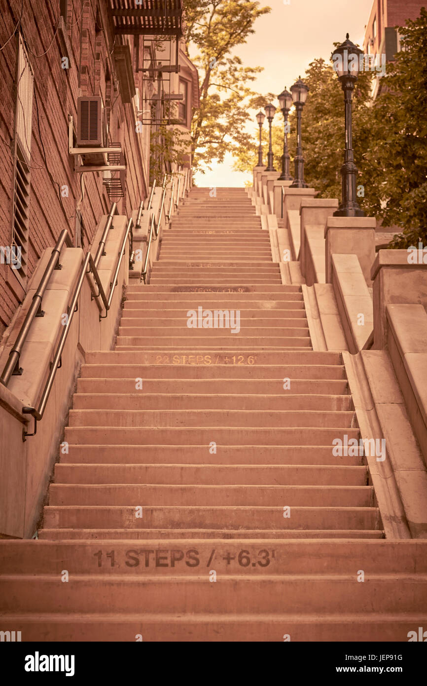Park Terrace Steps, Washington Heights, Manhattan, New York City, USA Stock Photo