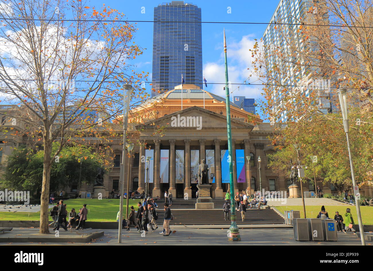 People visit State Library Melbourne Australia. Stock Photo