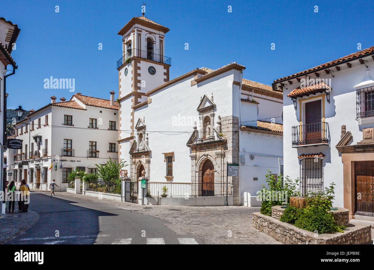 Spain, Andalusia, Province of Cadiz, Iglesia de Nuestra Senora de la Encarnacion, parish church of the Incarnation in the village of Grazalema Stock Photo
