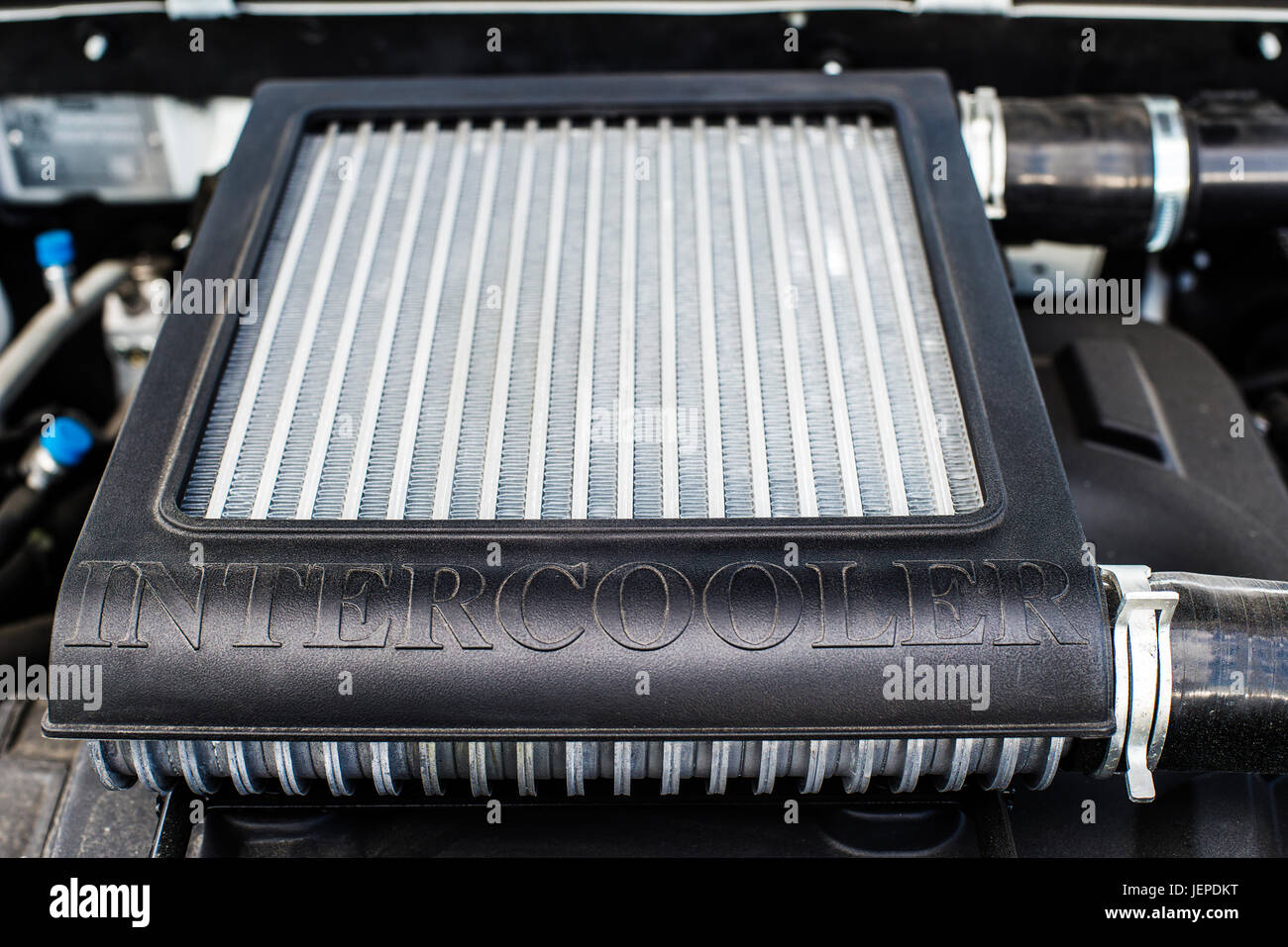 Car intercooler with shallow depth of field Stock Photo Alamy
