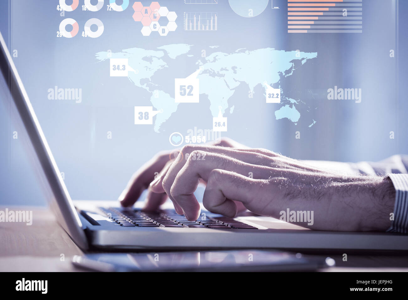 Digital composite business graph interface hi-res stock photography and ...