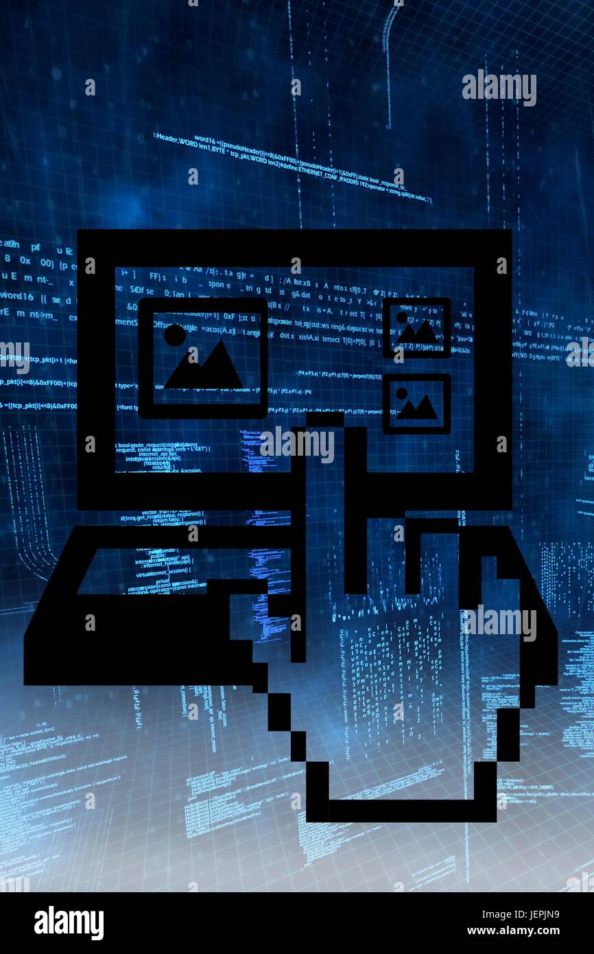 Digital computer with cursor Stock Photo - Alamy