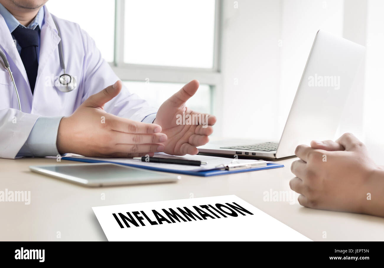 Inflammation Joint inflammation concept Medical Report , lymph glands , allergies. dermatology