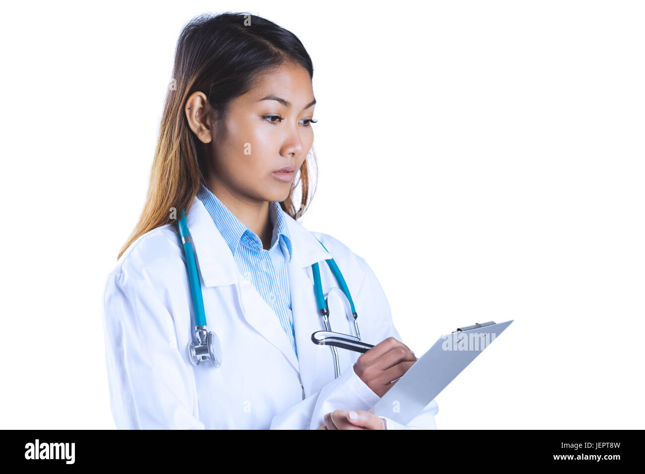 Thoughtful female asian doctor hi-res stock photography and images - Alamy