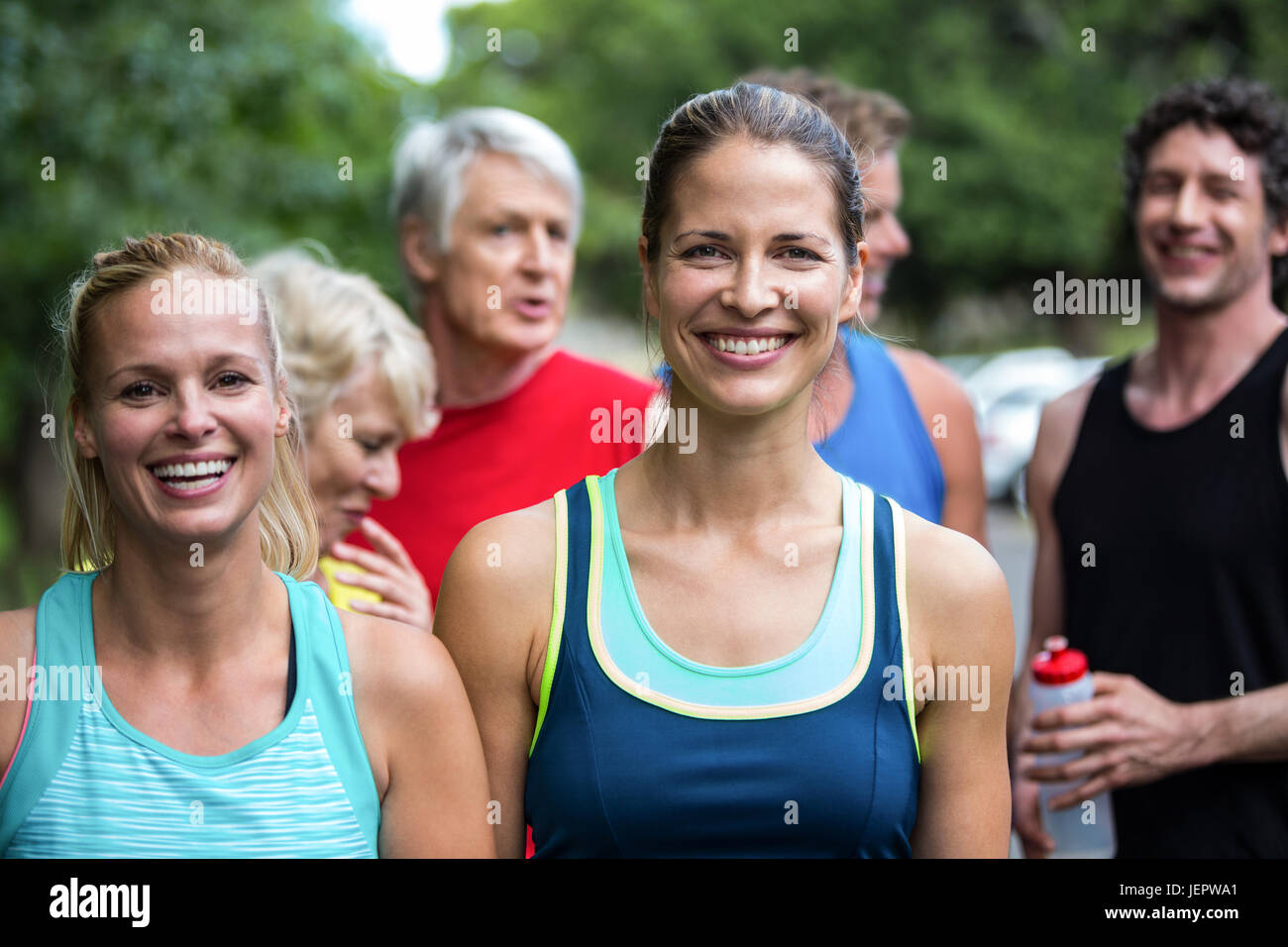 Marathon female athlete posing Stock Photo Alamy