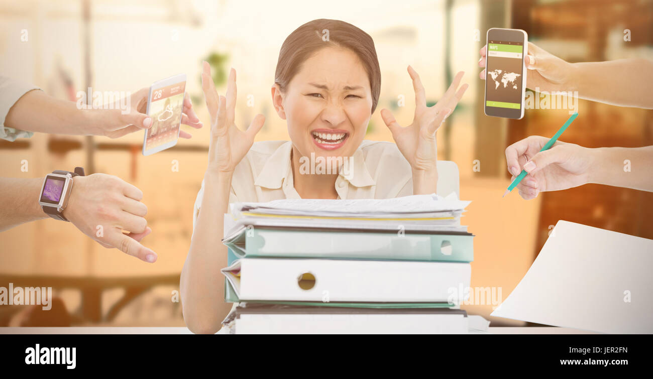 Composite image of hands holding devices Stock Photo - Alamy - Busy Hands Full Of Devices