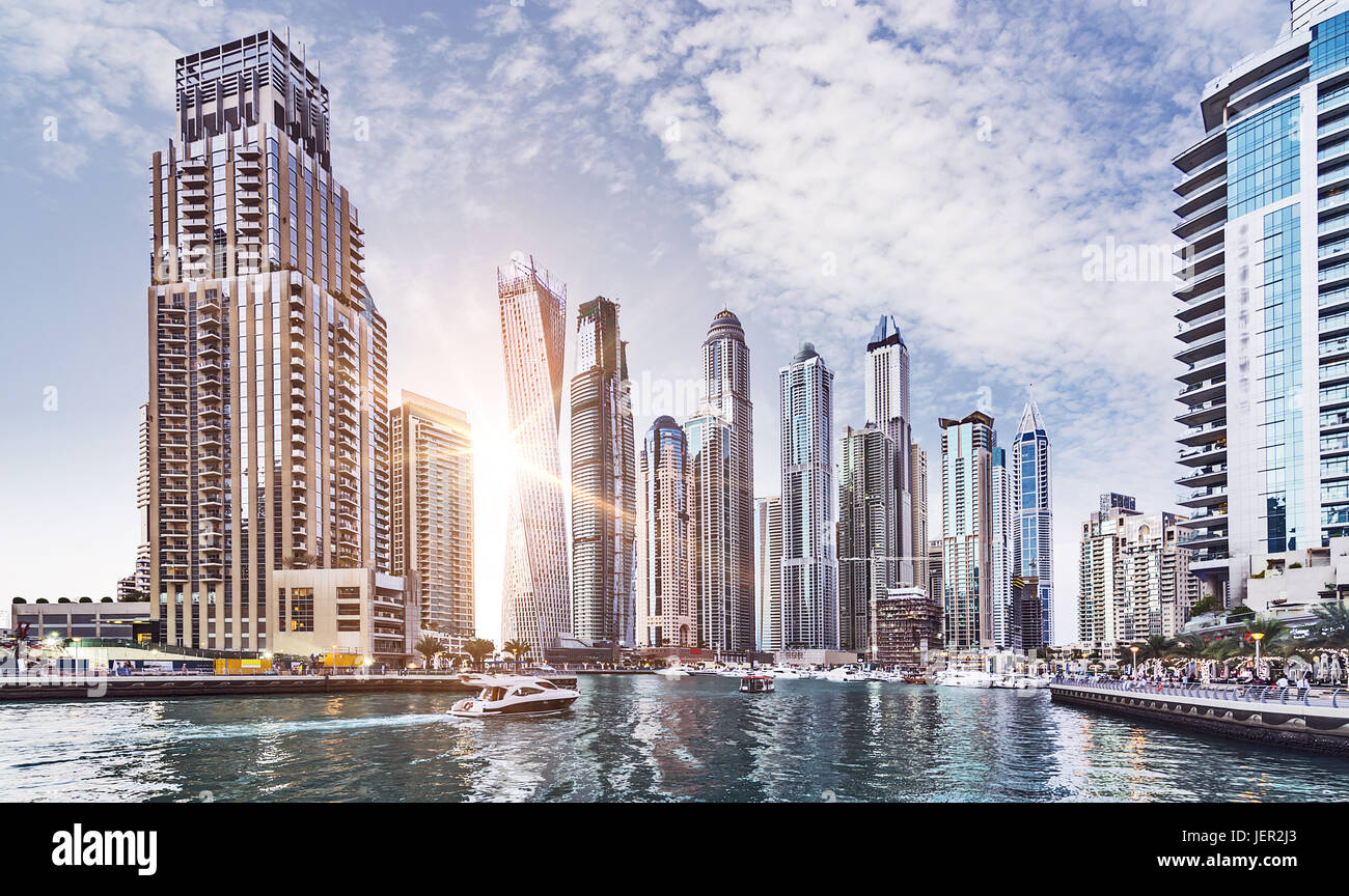 Dubai Marina Skyline Stock Photo