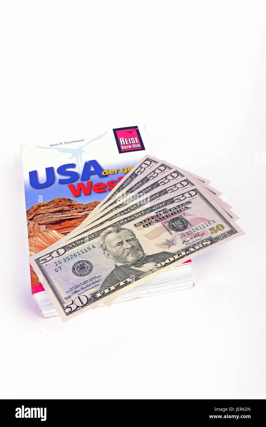 several 50 dollar notes, guides the USA, America, southwest, mehrere 50 Dollarscheine, Reisefuehrer USA, Amerika, Suedwesten Stock Photo