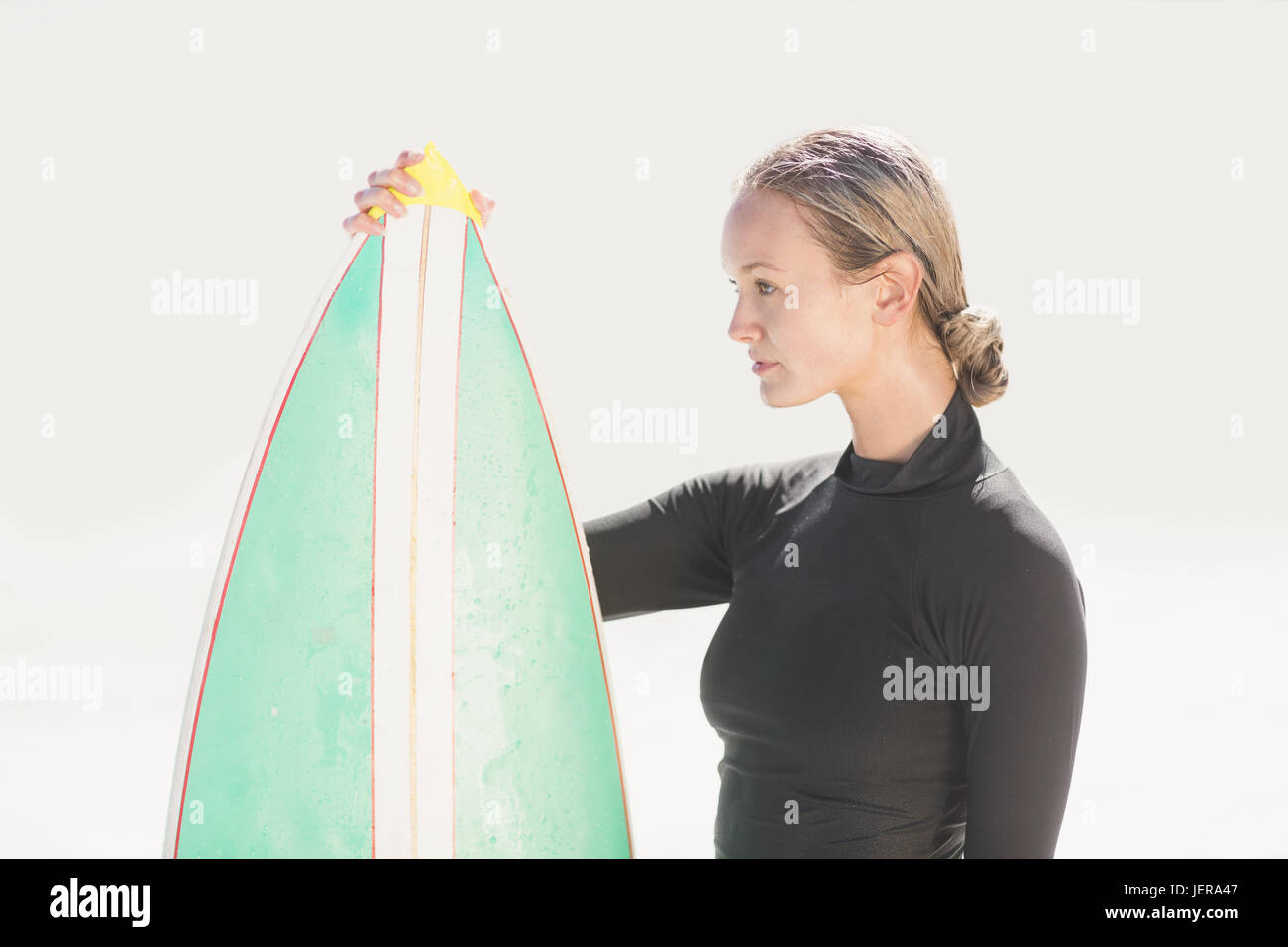 Female surfer surfboard in wetsuit hi-res stock photography and images ...