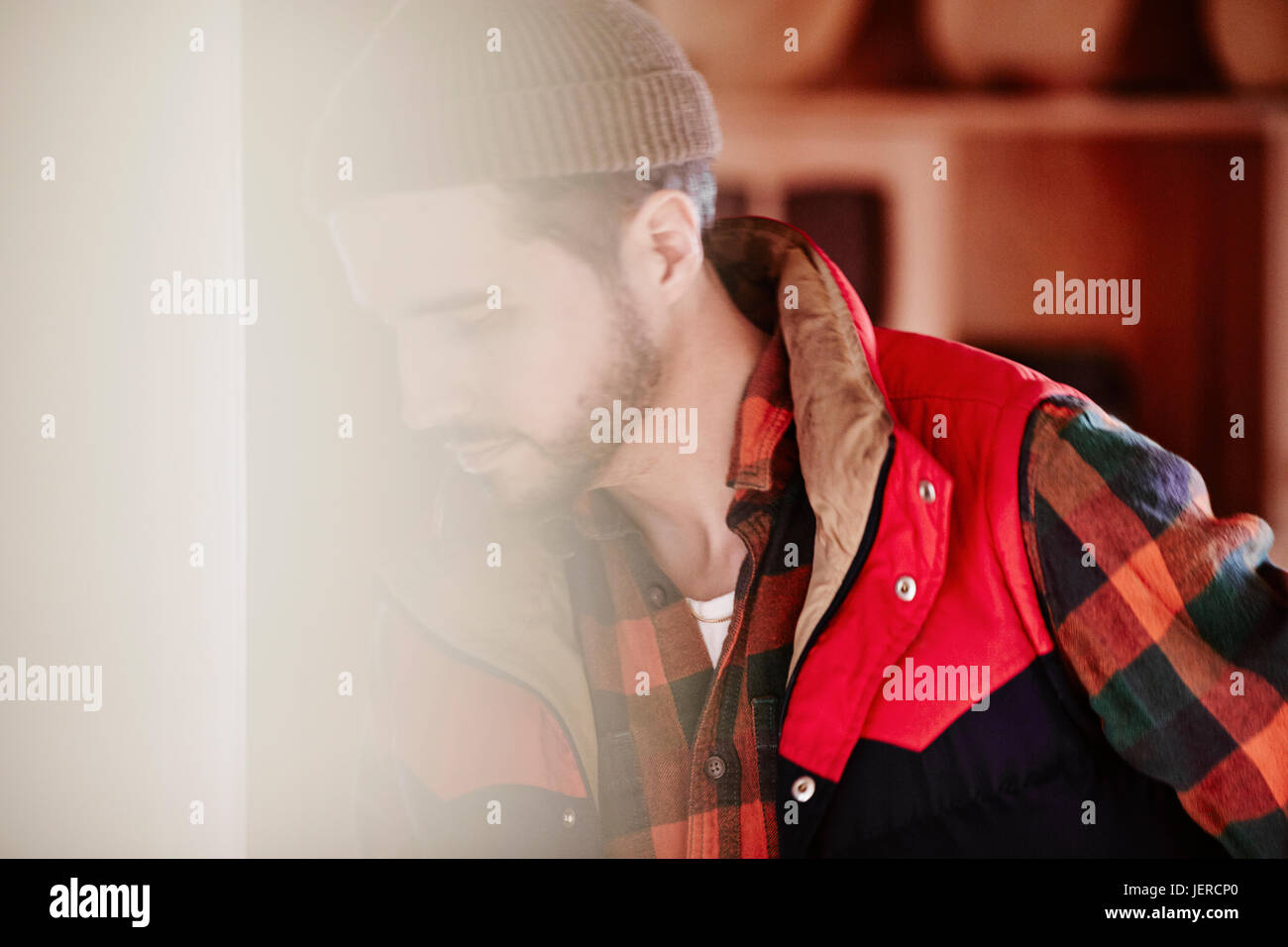 Man beard red shirt hi-res stock photography and images - Alamy