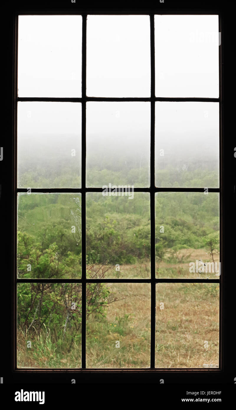 Landscape seen through window Stock Photo - Alamy