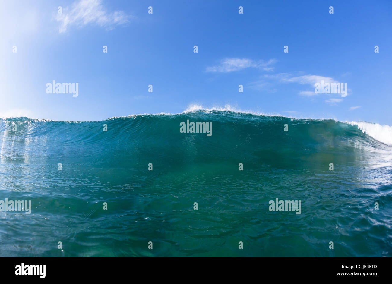 Wave ocean wall of blue water closeup view swimming Stock Photo - Alamy