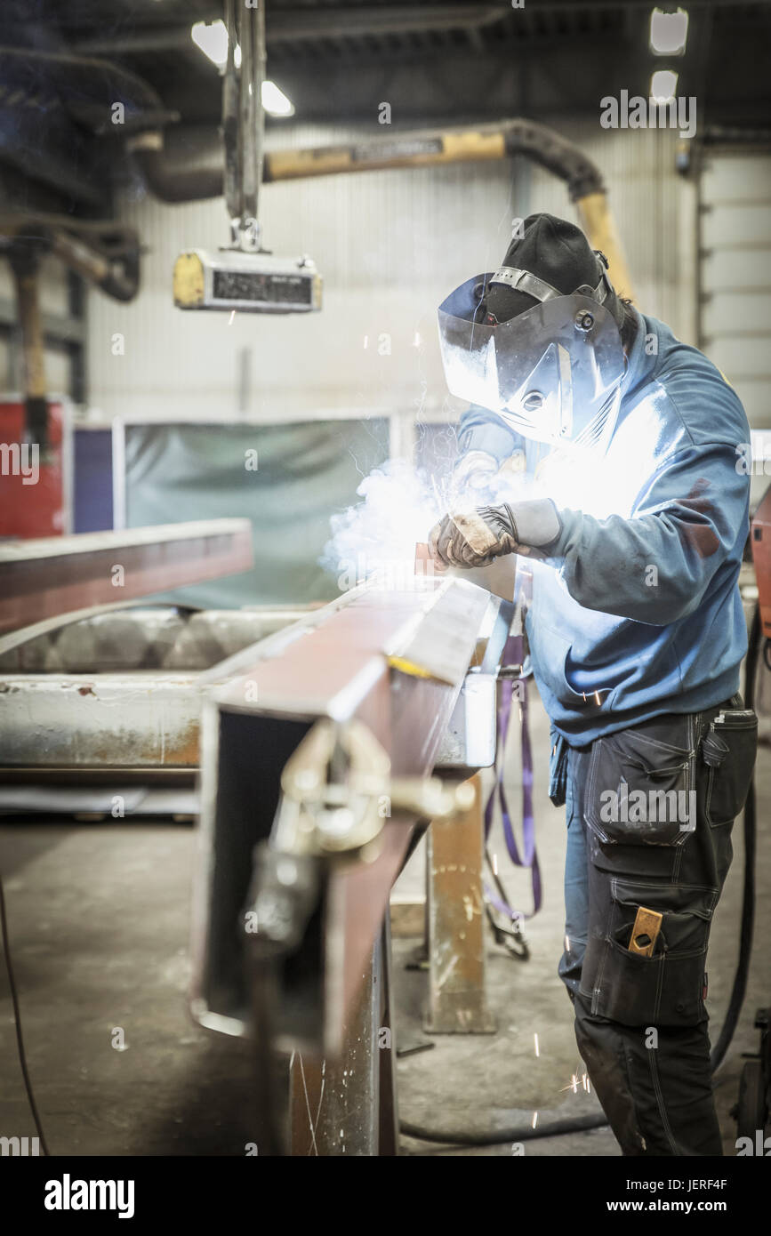 Man welding Stock Photo