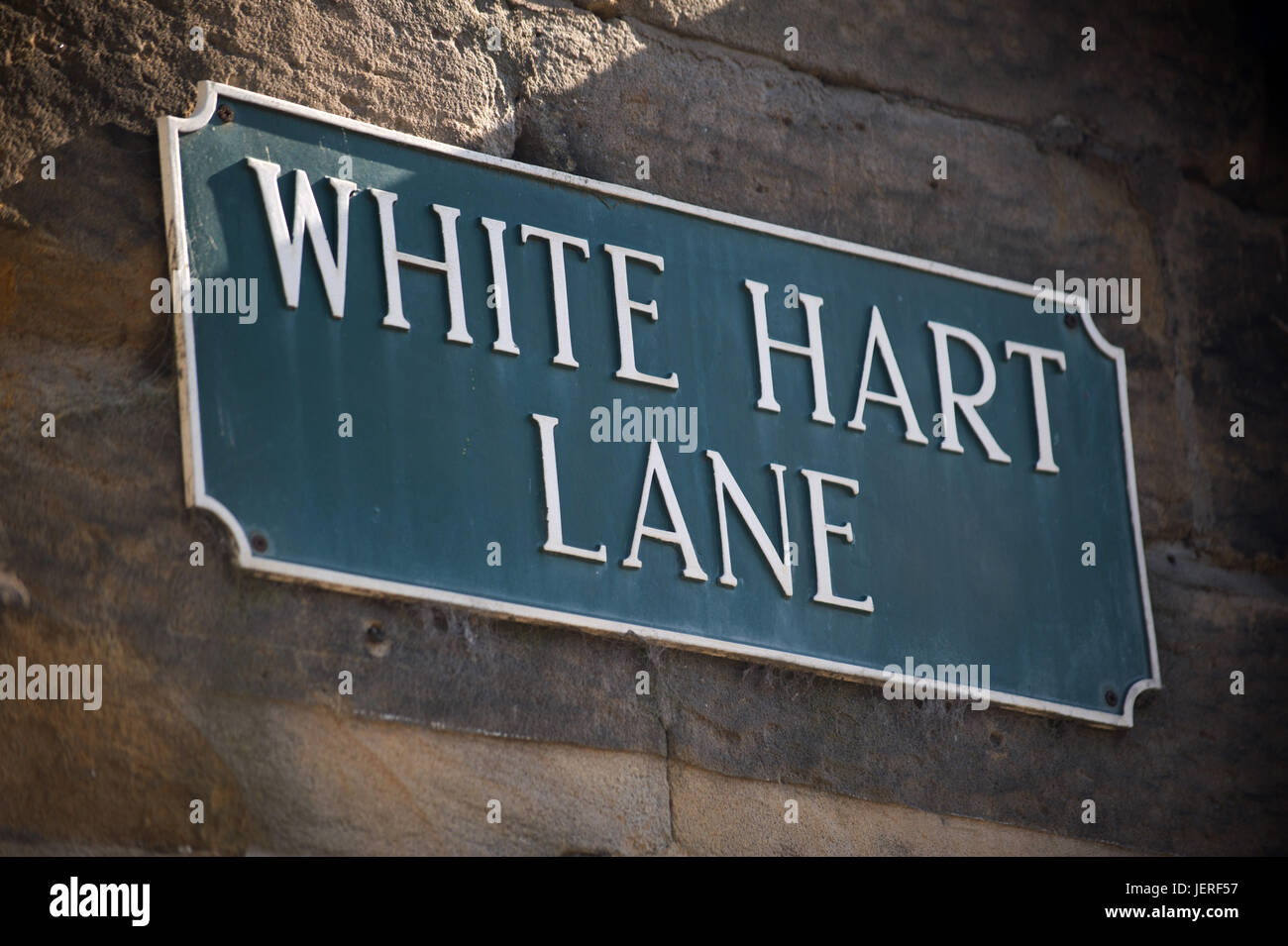 White Hart Lane street sign, Alnwick, Northumberland Stock Photo