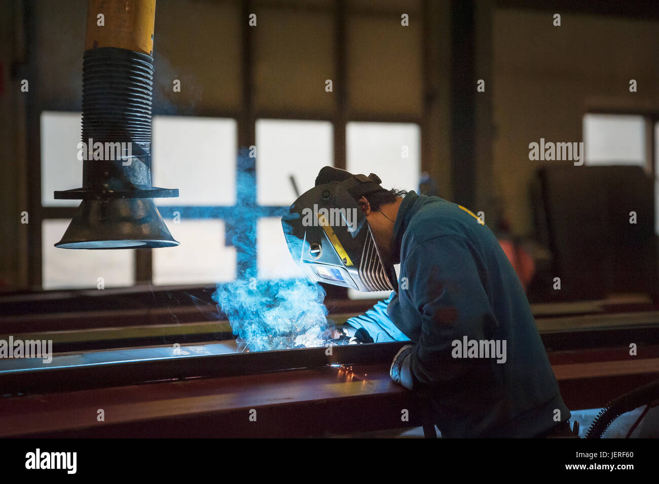 Man welding Stock Photo
