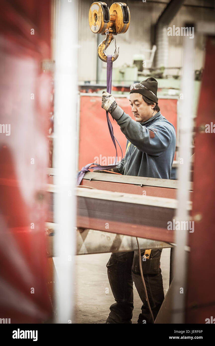 Man working in workshop Stock Photo
