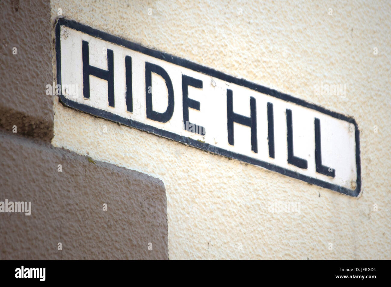 Hide Hill street sign, Berwick-upon-Tweed, Northumberland Stock Photo