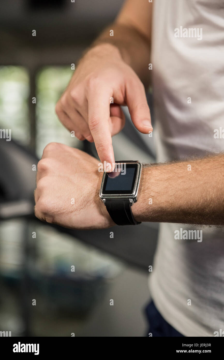 Man using smart watch Stock Photo Alamy