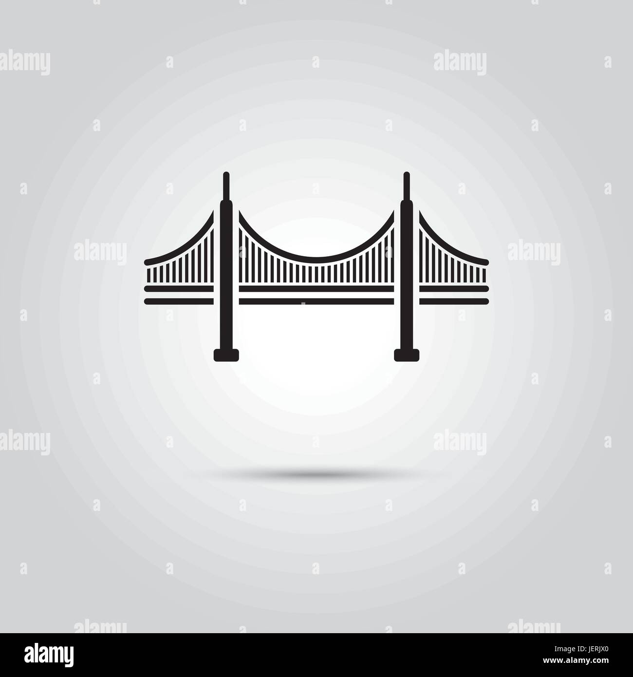 Golden Gate Bridge, San Francisco, California, United States of America. EPS 10 Vector icon. Stock Vector
