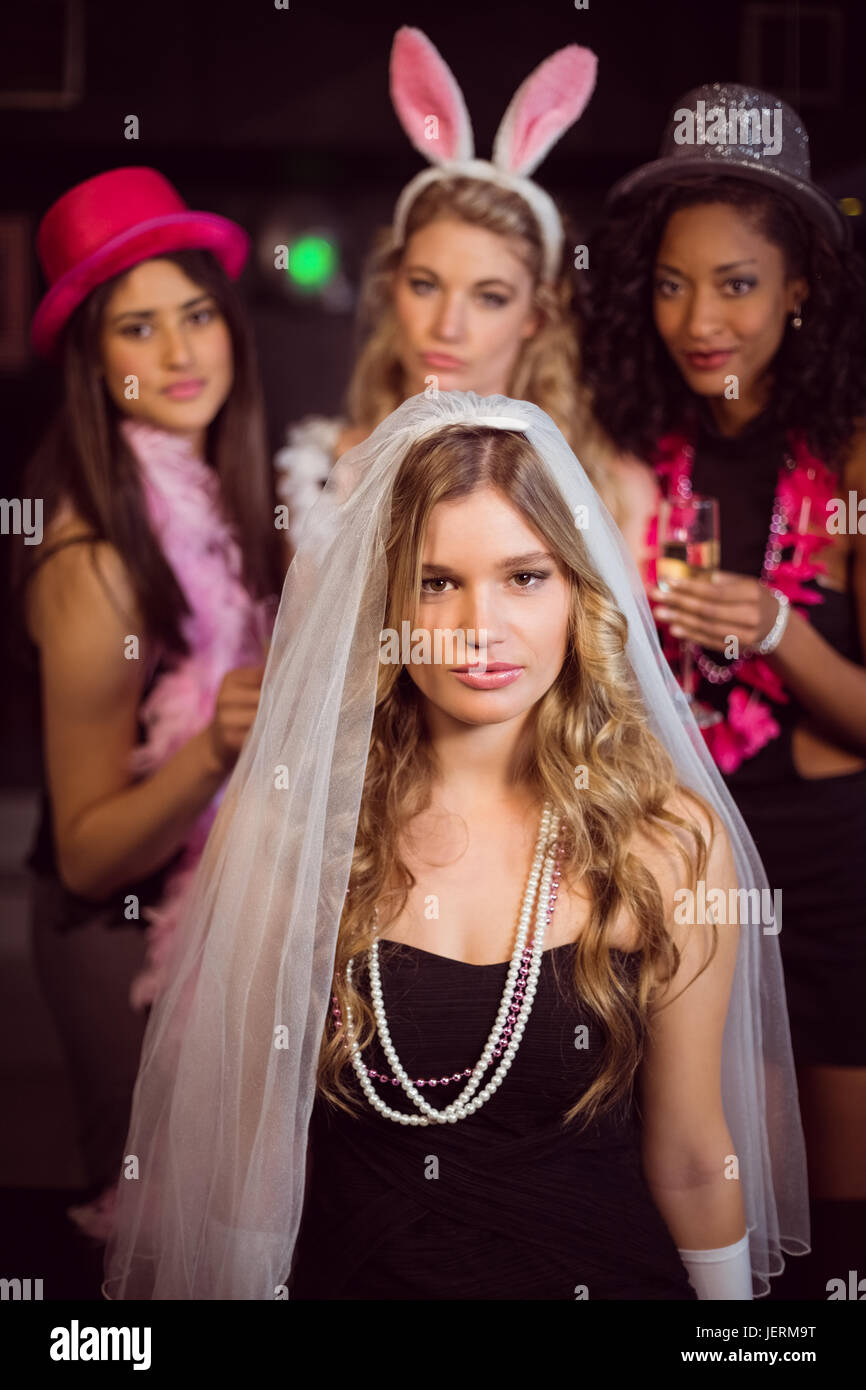 Friends celebrating bachelorette party Stock Photo Alamy