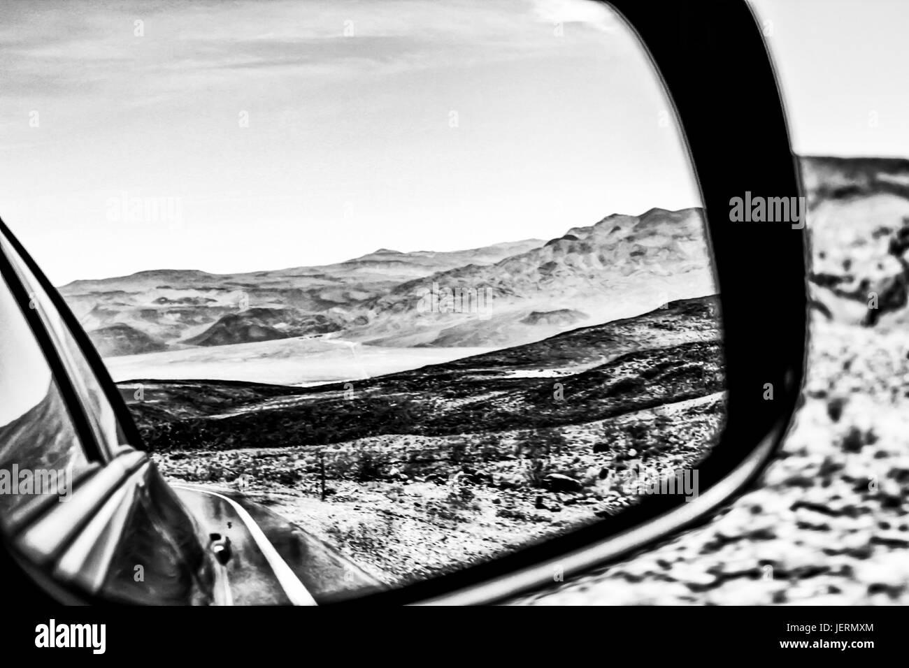 desert view in black and white Stock Photo