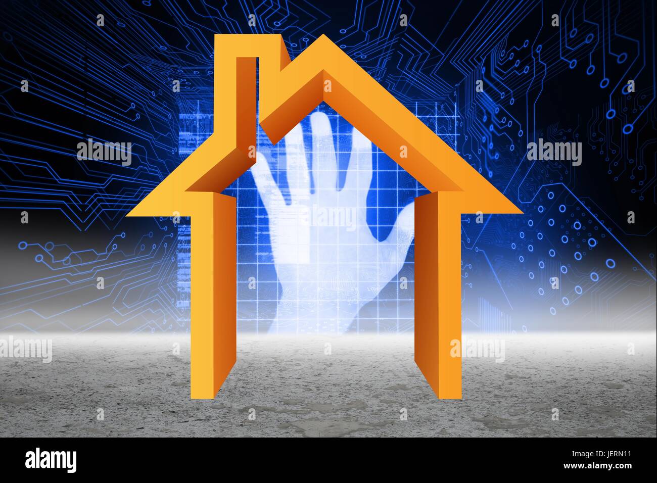 Hand identification scanner graphic Stock Photo Alamy