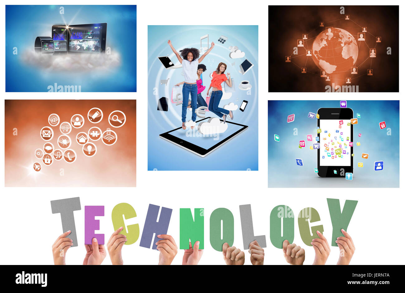 Collage Of Technology Devices Stock Photo Alamy
