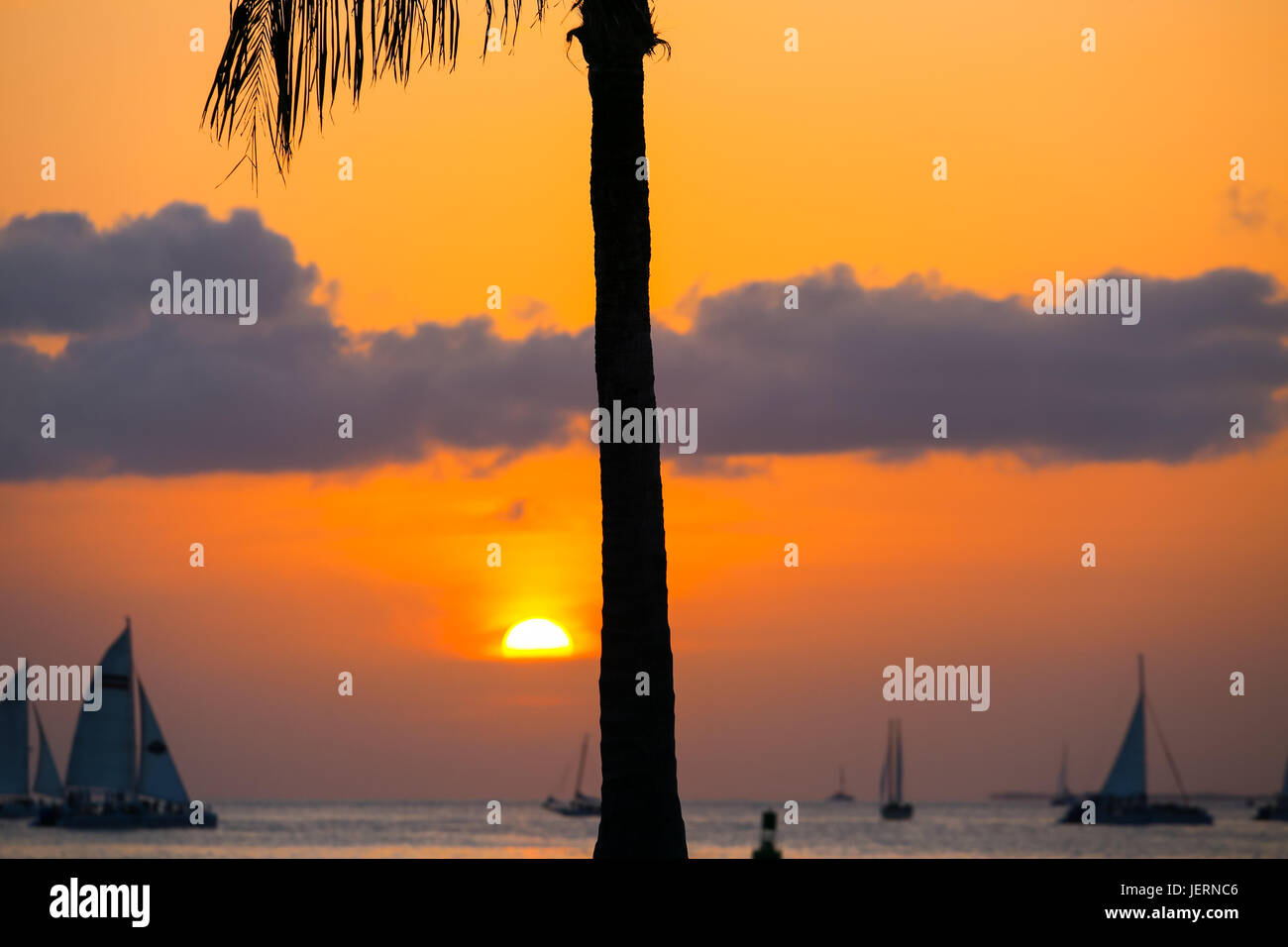 Key West Sunset Stock Photo Alamy