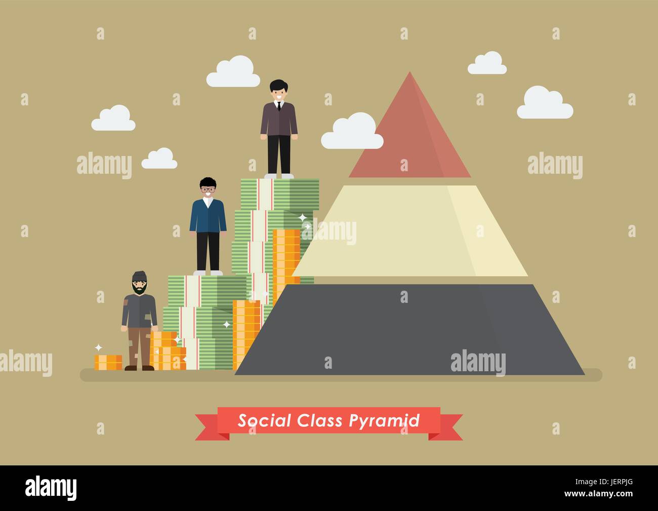 Social class pyramid. Vector illustration Stock Vector