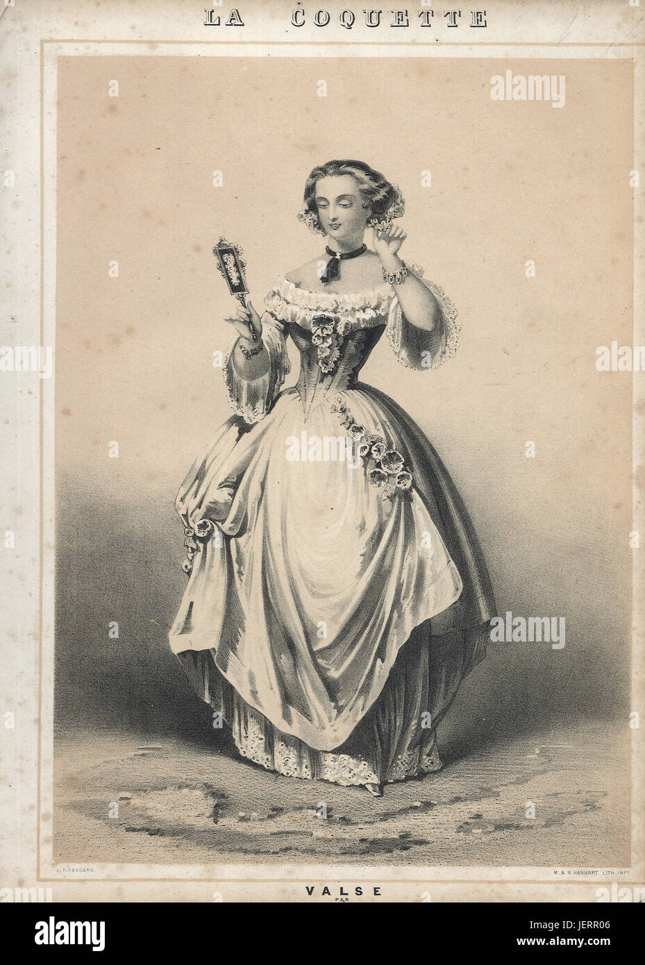 La coquette - valse - 19 th century sheet music cover Stock Photo - Alamy